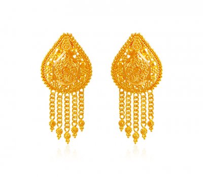 Filigree 22K Earrings ( 22 Kt Gold Tops )