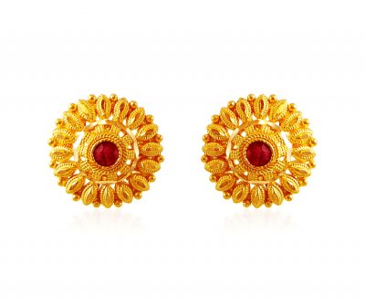 Filigree Gold Ruby Tops 22K Gold  ( 22 Kt Gold Tops )