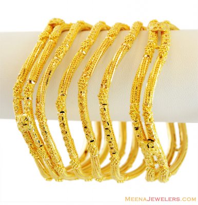 22k Gold Bangles Set (6 Pcs) ( Set of Bangles )