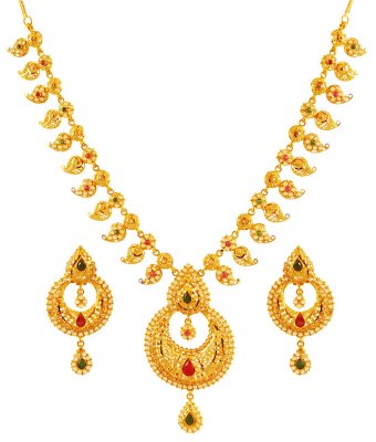 22K Mango Maala Set ( Gold Designer Sets )