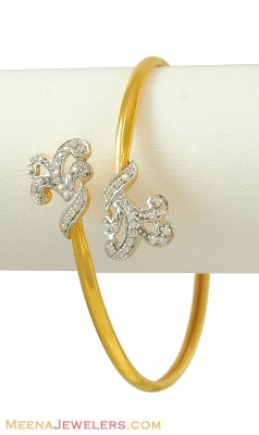 22K Gold Bangle (Signity studded) ( Stone Bangles )