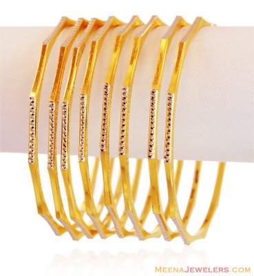 22Kt Gold Two Tone Bangles ( Two Tone Bangles )