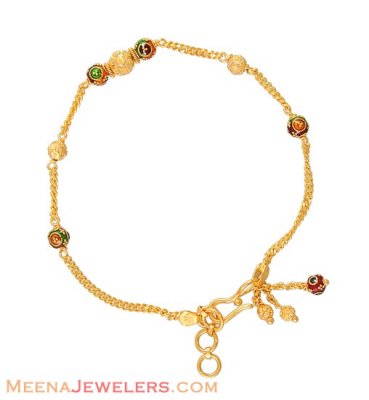 Enamel paint gold bracelet ( Ladies Bracelets )