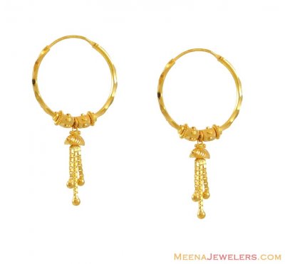 22K Chandelier Bali - ErHp8352 - 22Kt gold bali earring with chandelier ...