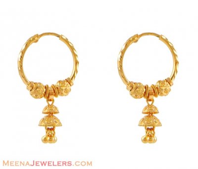 22k Gold fancy hoops  ( Hoop Earrings )