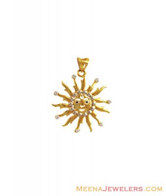 22K Fancy Sun shape Pendant ( Fancy Pendants )