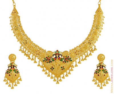 22K Gold Set (Peacock design) ( 22 Kt Gold Sets )