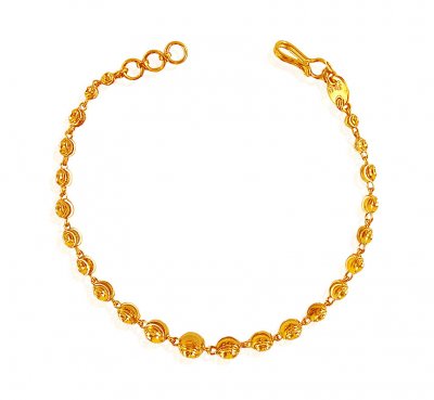 22K Gold Bracelet - BrLa19127 - 22K Gold fancy bracelet for ladies ...