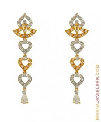 Gold Signity Earrings - ErSi7004 - Gold two tone fancy earring studded ...