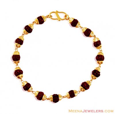 22K Gold Rudraksh Bracelet ( Men`s Bracelets )