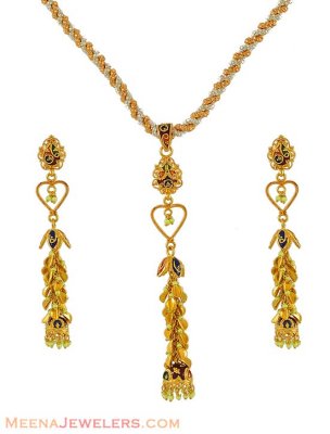 22K Fancy Long Pendant Set ( Fancy Pendant Set )