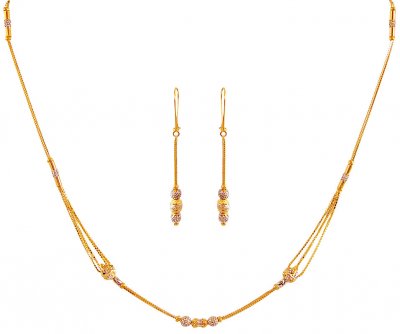 Two Tone Gold Necklace Set  ( Light Sets )