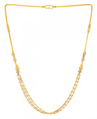 N2924 22ct Gold Plated White Blue American Diamond Stones Necklace |  JewelSmart.in