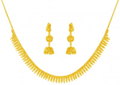 22Kt Gold Necklace Earring Set ( 22 Kt Gold Sets )