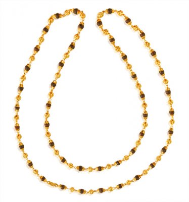 22K Gold Tulsi Mala - ChLo23590 - 22K Gold Tulsi mala is beaded with ...