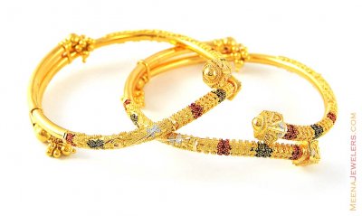 22kt Gold Bangles with 3 tone ( Kadas )