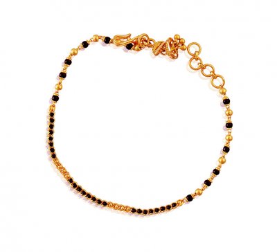 22K Black Beads Gold Bracelet ( Ladies Bracelets )