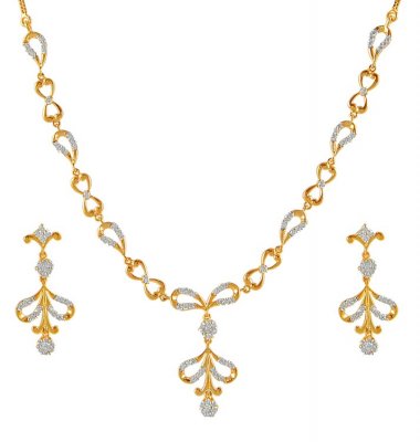 Gold Fancy Necklace Set ( Gold Designer Sets )