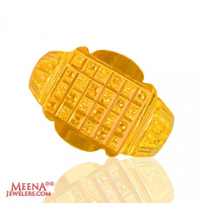 Yellow Gold Mens Ring 22 kt ( Mens Gold Ring )