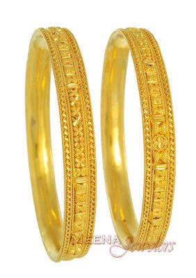 Gold Filigree Bangles ( Gold Bangles )