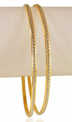 22KT Gold Rhodium Bangles (2 PCs) ( Gold Bangles )