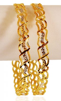 22K Gold Two Tone Bangles ( Two Tone Bangles )