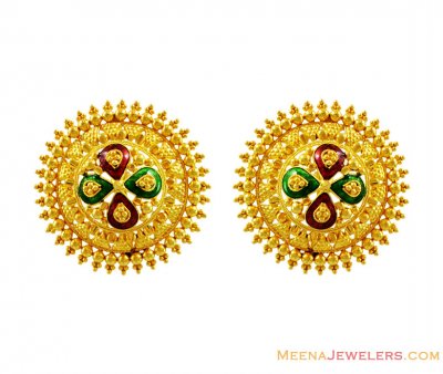 Exclusive Meenakari Gold Tops 22k ( 22 Kt Gold Tops )