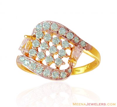 Stylish 22k Gold Ring with stones ( Ladies Signity Rings )