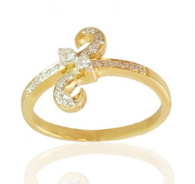 18K Fancy Delicate Gold Ring ( Diamond Rings )