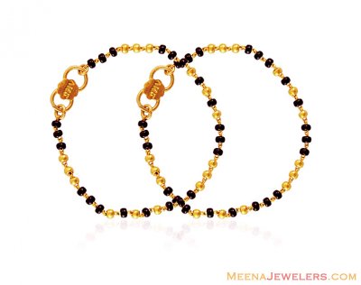 22K Black Beads Kids Mania ( Black Bead Bracelets )