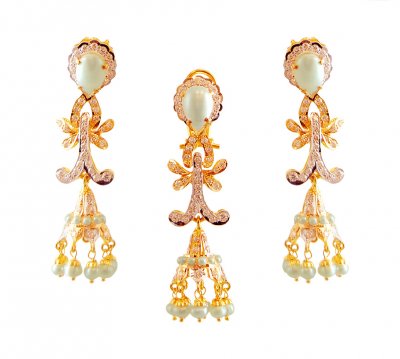 Designer 22K Gold Pendant Set ( Precious Stone Pendant Sets )