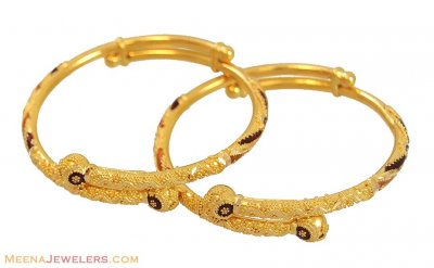 22k Meenakari Baby Bangles ( Baby Bangles )