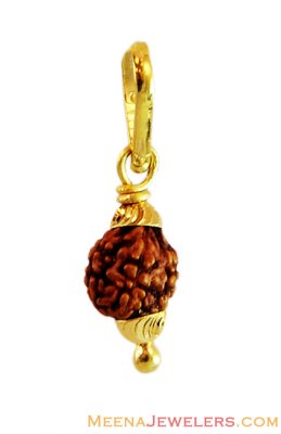 22K Small Gold Rudraksh Pendant  ( Om Pendants )