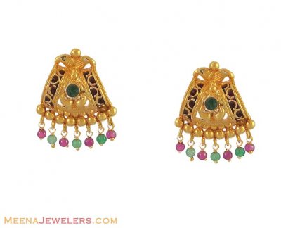 22k Designer Earrings - ErGt9594 - 22k gold designer earrings in ...