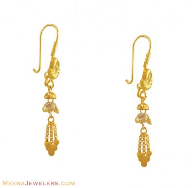 Fancy Fish Hook Earrings(22k) ( 22Kt Gold Fancy Earrings )