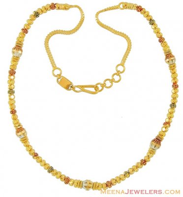 22Kt Gold Threetone Chain ( 22Kt Gold Fancy Chains )