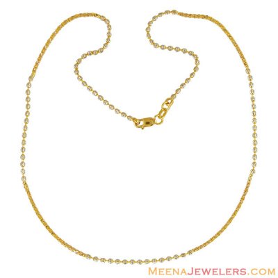 22k Designer Two Tone Chain ( 22Kt Gold Fancy Chains )