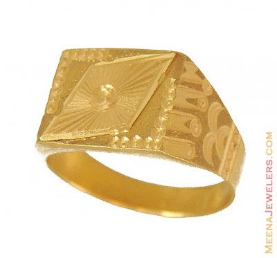 22K Gold Ring (Starburst) ( Mens Gold Ring )