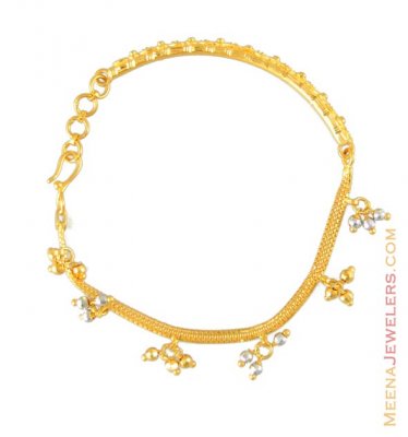 22K Gold Two Tone Bracelet ( Ladies Bracelets )