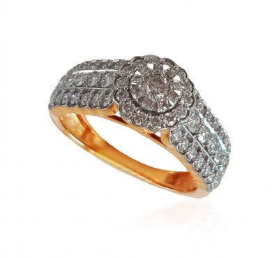 18K Rose Gold Diamond Ladies Ring ( Diamond Rings )