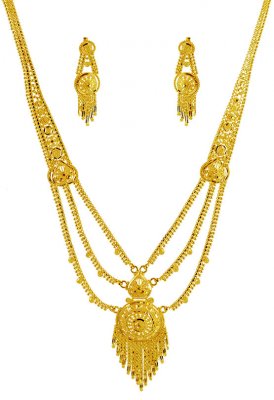 22Kt Gold Necklace Earring Set ( 22 Kt Gold Sets )