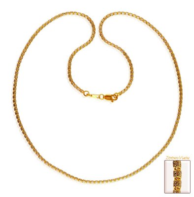 22Kt Gold Two Tone Chain 20In ( 22Kt Gold Fancy Chains )