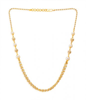 22kt Gold Pearls Chain ( 22Kt Gold Fancy Chains )