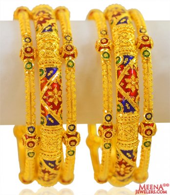 22kt Gold Filigree Kada (2pc) ( Kadas )