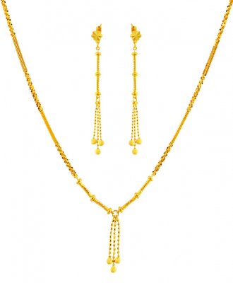 22K Gold Fancy Necklace Set ( Light Sets )