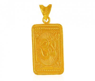 22kt rectangle reversible Pendant ( Om Pendants )
