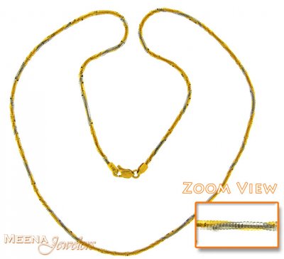 22 Kt Gold Two Tone Chain ( 22Kt Gold Fancy Chains )