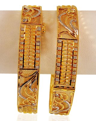 22K Gold Two tone Kada (2 Pc) ( Kadas )