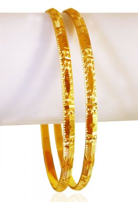 22KT Gold Machine Bangles (2 Pc) ( Set of Bangles )