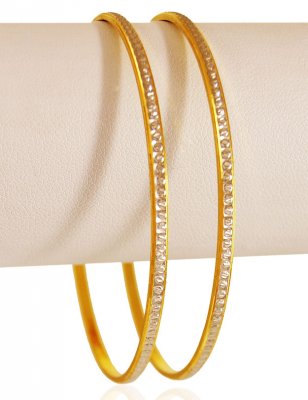 22K Gold Machine Bangles (2PC) ( Gold Bangles )